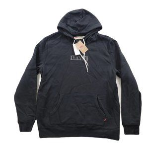 Levis‎ Logo Hoodie Mens Large Caviar Black Sweatshirt $59 NEW